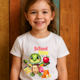 Utformning av Cute Turtle "School Time" Back to sc T Shirt