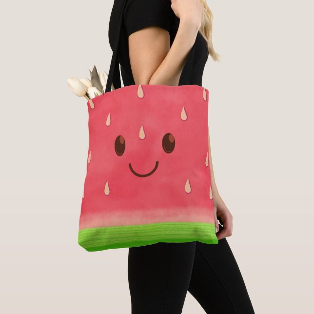 Utformning av Cute Watermelon Smile Tygkasse (Närbild)