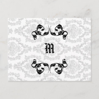 Utformning av Damask Monogram Vykort