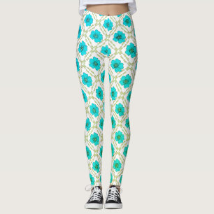 utformning av dekorativ blommigt leggings