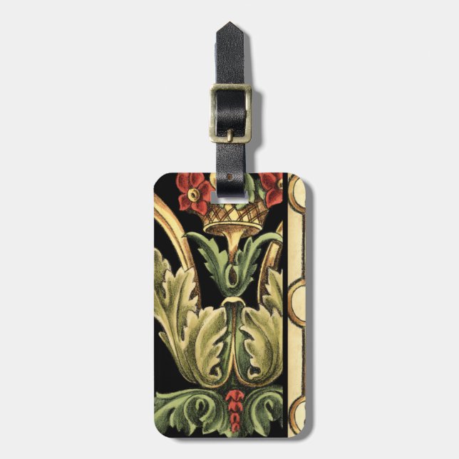 Utformning av dekorerad Blommigt med svart Gräns Bagagebricka (Vertikal Framsida)