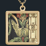 Utformning av dekorerad Blommigt med svart Gräns Guldpläterat Halsband<br><div class="desc">En prydnadsmålning med en attraktiv blommigt som omges av svart gräns. Grönten och det röda färg lämnar utskriften tack vare den svarta bakgrunden. Hur underbart skulle det se ut på din mur? Köp den och ta reda på det!</div>