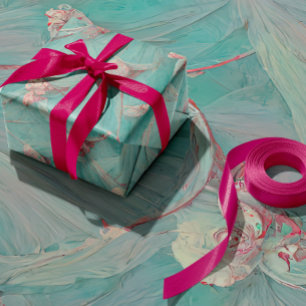 Utformning av delikat blått och Rosa Blommigt Presentpapper