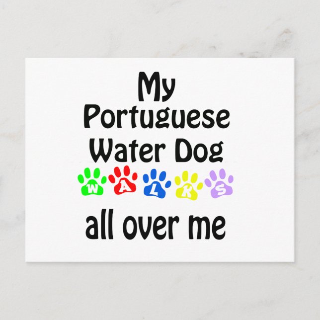 Utformning av det portugisiska Vatten Hund Walks Vykort (Framsida)