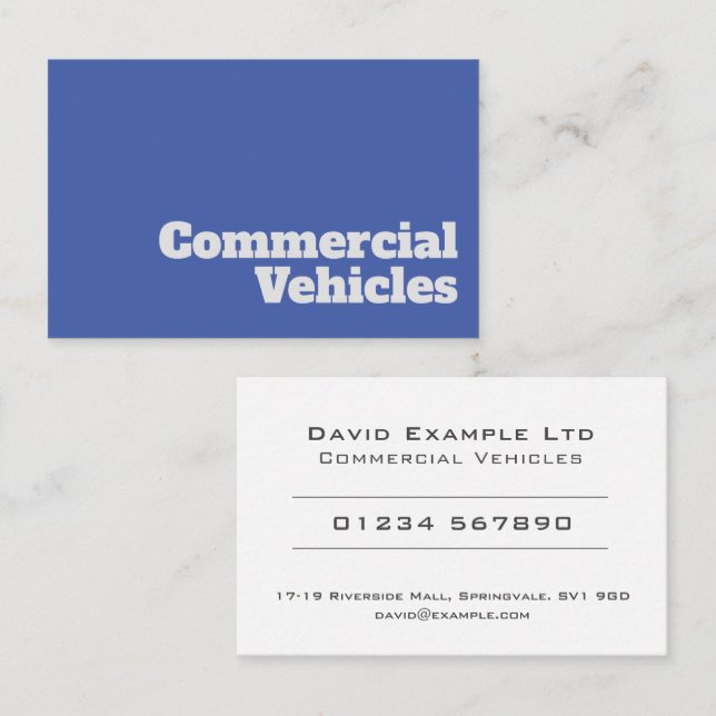 Utformning av djärv och tydlig kommersiell Fordon Visitkort (Fram/baksida)