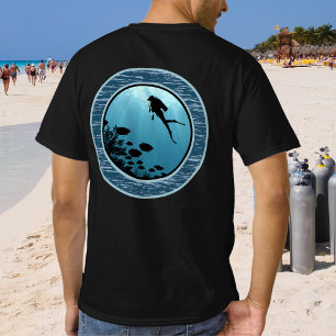 Utformning av dyka Blue Sea Round T Shirt