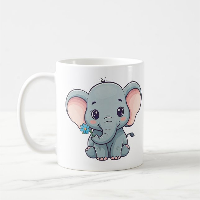 Utformning av elefant från Cute tecknad baby Kaffemugg (Vänster)