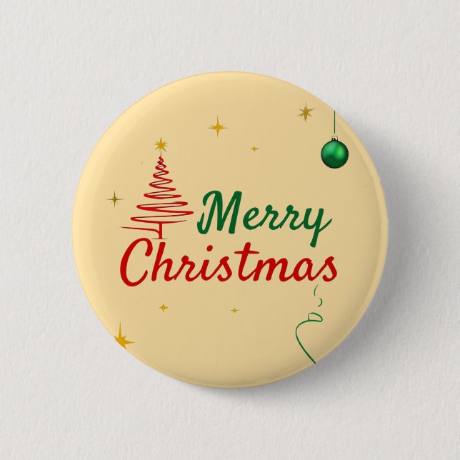 Utformning av elegant God jul Träd Helgdag Knapp (Framsida)