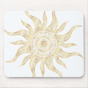 Utformning av elegant Guld Sol Mandala Musmatta