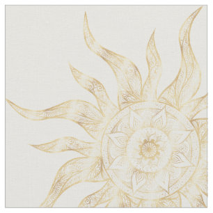 Utformning av elegant Guld Sol Mandala Tyg