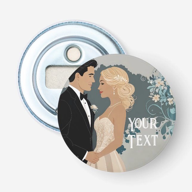 Utformning av elegant och tidslös bröllopsinbjudan flasköppnare (Framsidan)