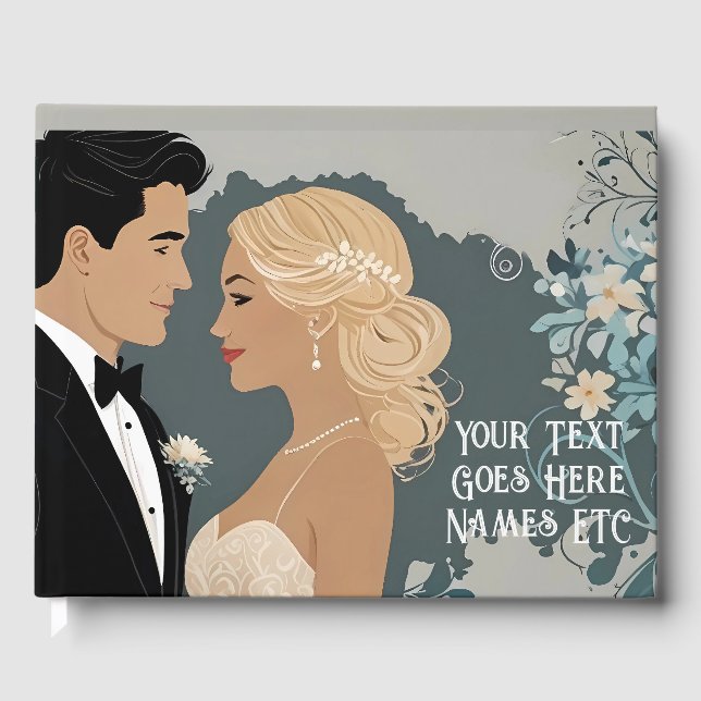 Utformning av elegant och tidslös bröllopsinbjudan gästböcker (Framsida)