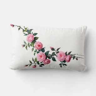 Utformning av elegant Rosa ros Gren Lumbarkudde