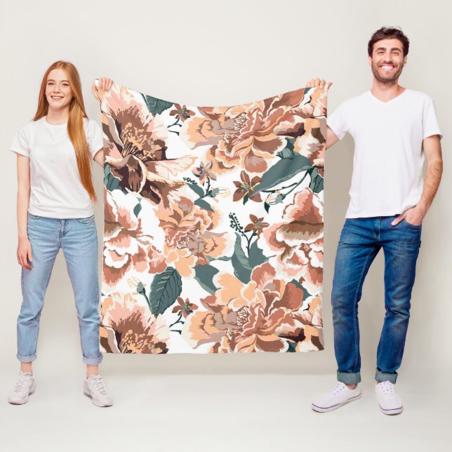 Utformning av Eleganten Ro Blommönster Fleecefilt (På plats)