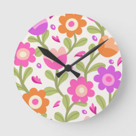 Utformning av elegantens Blommigt - Vackra och Anp Rund Klocka