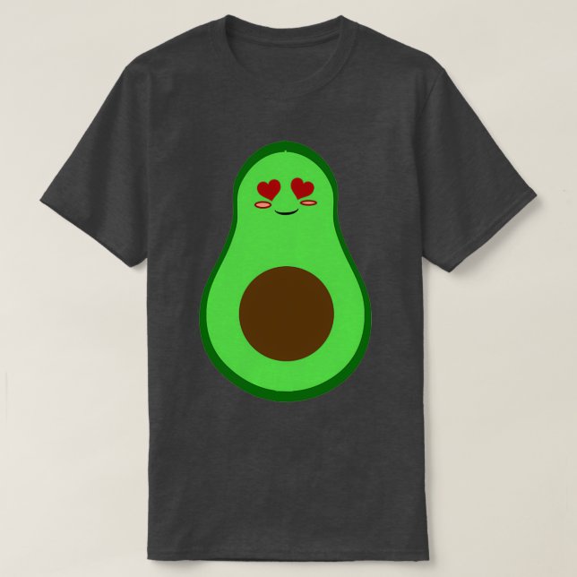 Utformning av en avokado med röda hjärtan öga t shirt (Design framsida)
