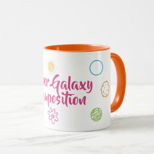 Utformning av en kombination av blommor och galaxe mugg