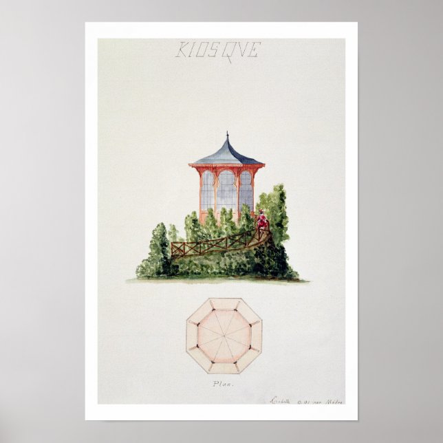 Utformning av en paviljong i förenklat orientalisk poster (Framsidan)