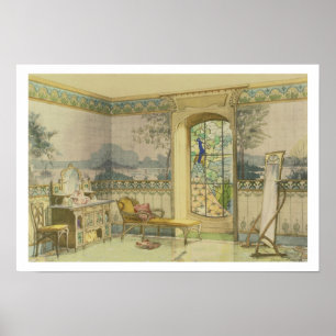 Utformning av ett badrum från "Interieurs Modernes Poster