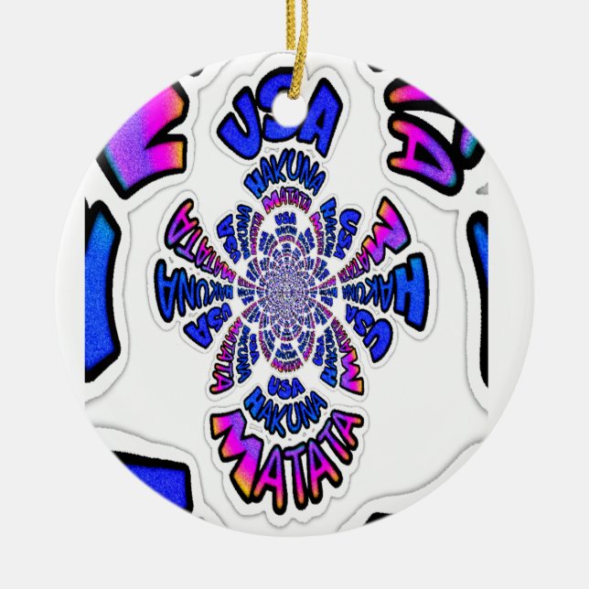 Utformning av ett vackert citattecken för fantasti julgransprydnad keramik (Framsidan)