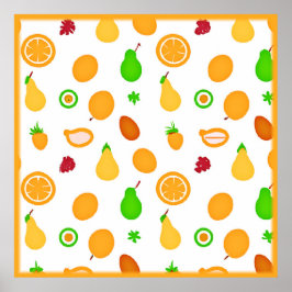 Utformning av exotiska frukter Mönster Poster
