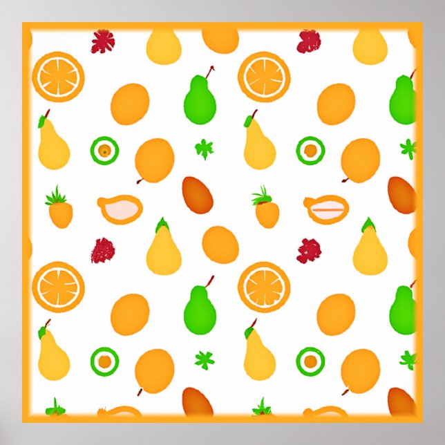 Utformning av exotiska frukter Mönster Poster (Framsidan)
