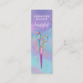 Utformning av färglösa hårfrisörsaxar mini visitkort