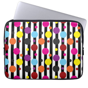 Utformning av färglöst Polka dots Black White Rand Laptop Fodral