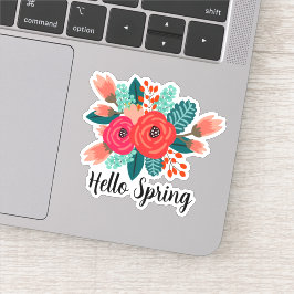 Utformning av färgstark Blommigt för hej Vår Klistermärken