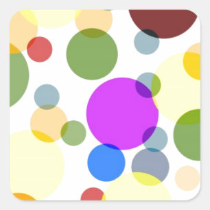 Utformning av flerfärgat Polka dots Fyrkantigt Klistermärke