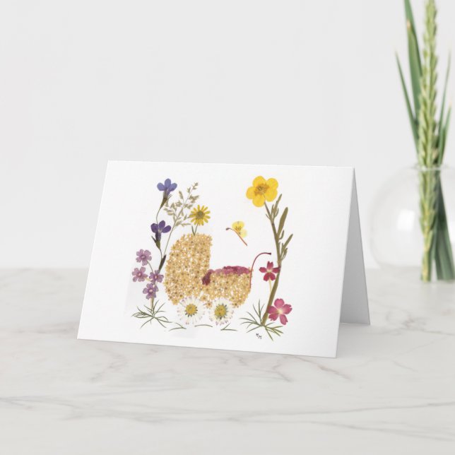 Utformning av flicka-tryckta blommor kort (Framsida)