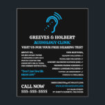 Utformning av förhörsstöd, ljudtekniker, ljudklini flygblad<br><div class="desc">Utformning av hörapparater,  audiolog,  kliniskt reklamflygblad från Affärskortet Store.</div>