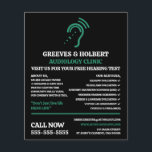 Utformning av förhörsstöd, ljudtekniker, ljudklini flygblad<br><div class="desc">Utformning av hörapparater,  audiolog,  kliniskt reklamflygblad från Affärskortet Store.</div>