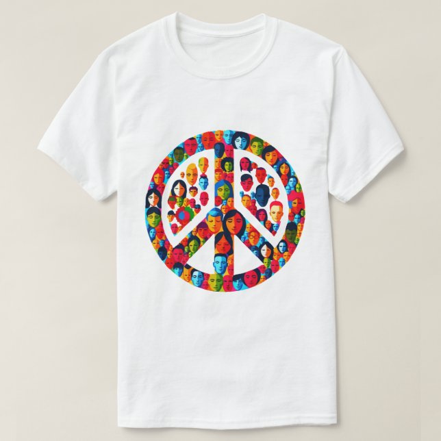 Utformning av Fredsteckenet för fredlig mångfald i T Shirt (Design framsida)