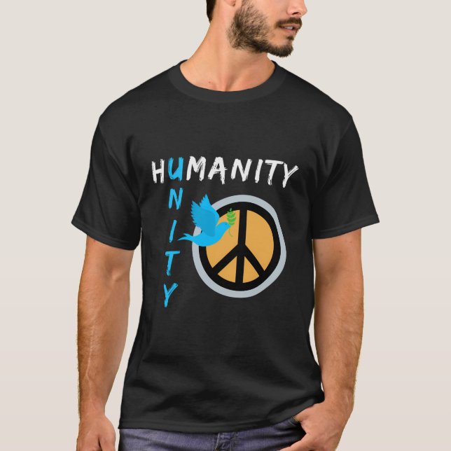 Utformning av Fredsteckenet Humanity Unity T Shirt (Framsida)