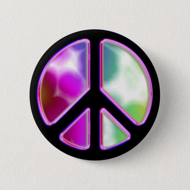 Utformning av Fredsteckenet Tie Dye Knapp (Framsida)