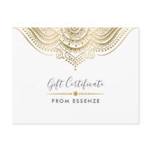 Utformning av gåvsintyg för guld Mandala