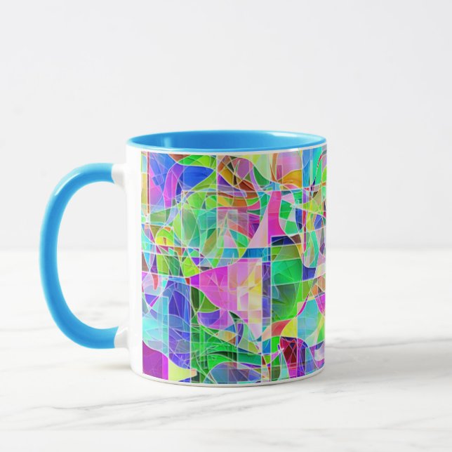 Utformning av geometriska fragment av abstrakt med mugg (Vänster)