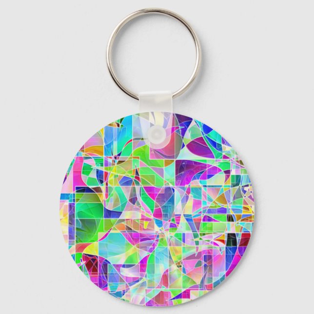Utformning av geometriska fragment av abstrakt med nyckelring (Framsida)
