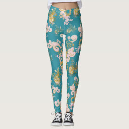 Utformning av glatt abstrakt-blommor leggings