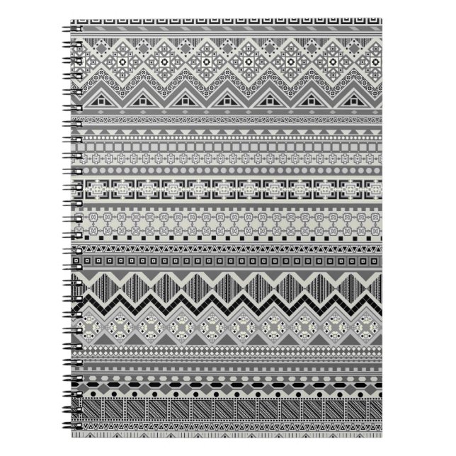 Utformning av grått aztec mönster anteckningsbok (Framsidan)