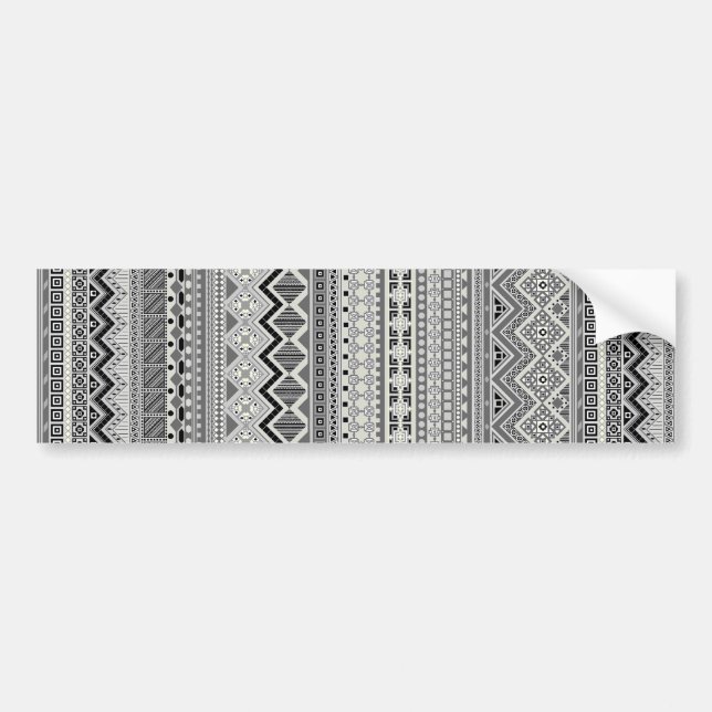 Utformning av grått aztec mönster bildekal (Framsidan)