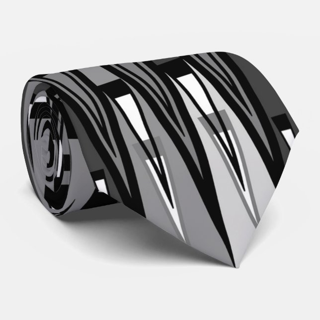 Utformning av grått- och svarta geometriska triang slips (Rullad)