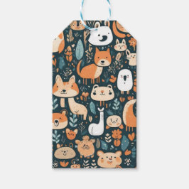 Utformning av grönt för roligt av för kutym djur presentetikett