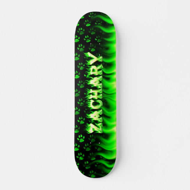 Utformning av grönt- och flambildningar med Zachar Mini Skateboard Bräda 18,7 Cm (Framsida)