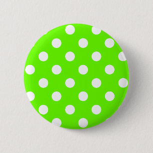 Utformning av grönt polka dots nagel för vår knapp