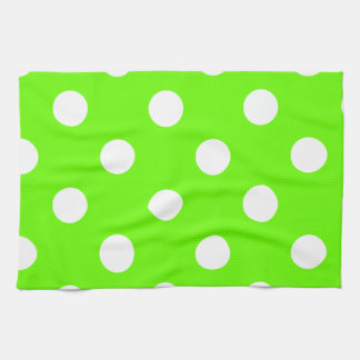 Utformning av grönt polka dots nagel för vår kökshandduk