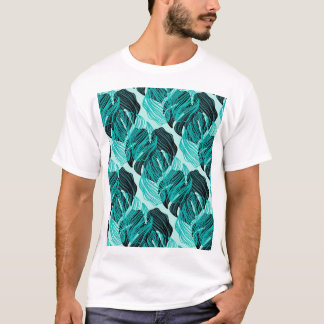 Utformning av grönt tropiska handflatan löv. t shirt