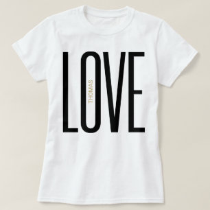 Utformning av Guld med vit kärlek, högnivåporträtt T Shirt