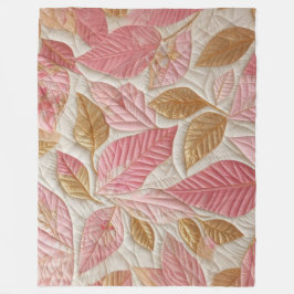 Utformning av Guld och Rosa Lövs Fleecefilt